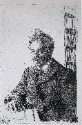 Anders Zorn August Strindberg. oil